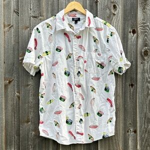 Urban Pipeline White Shirt with Sushi Print EUC
